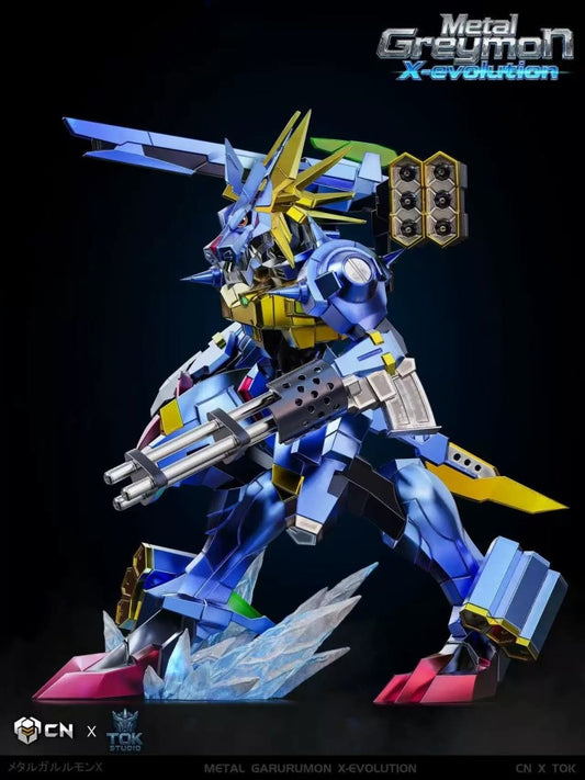 Digimon Crazy Nest & TOK Studio Metal Greymon X-Evolution Resin Statue