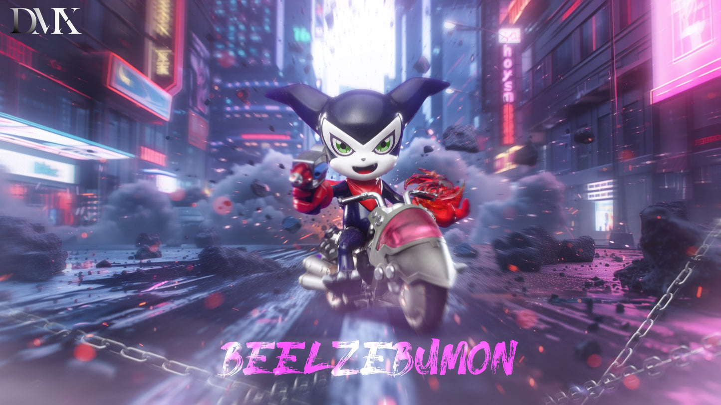 Digimon DMX Studio Motorcycle Beelzebumon & Impmon Resin Statue - Santoryu Resins Collectors