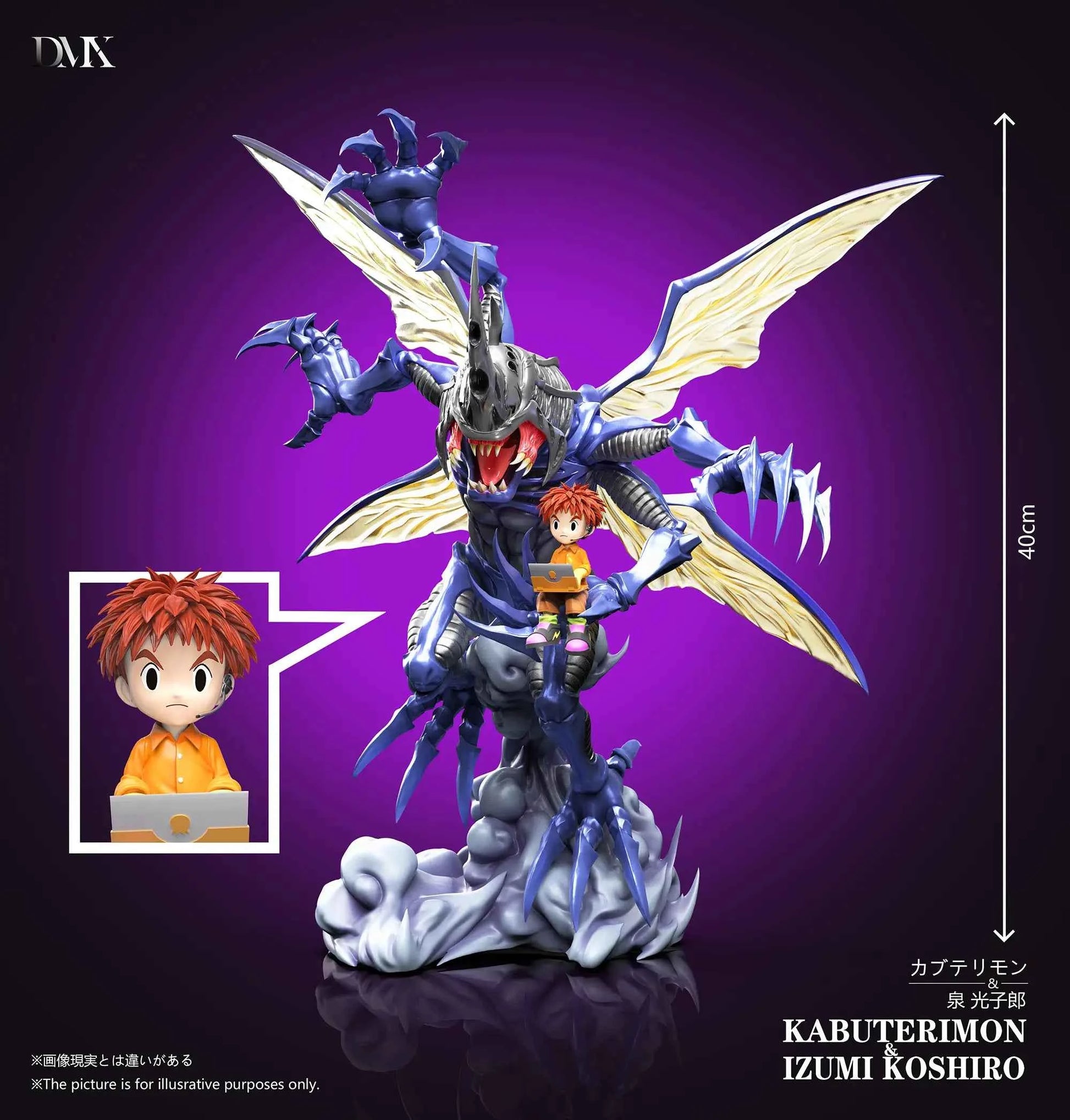 Digimon DMX Studio Kabuterimon & Izumi Koshiro Resin Statue