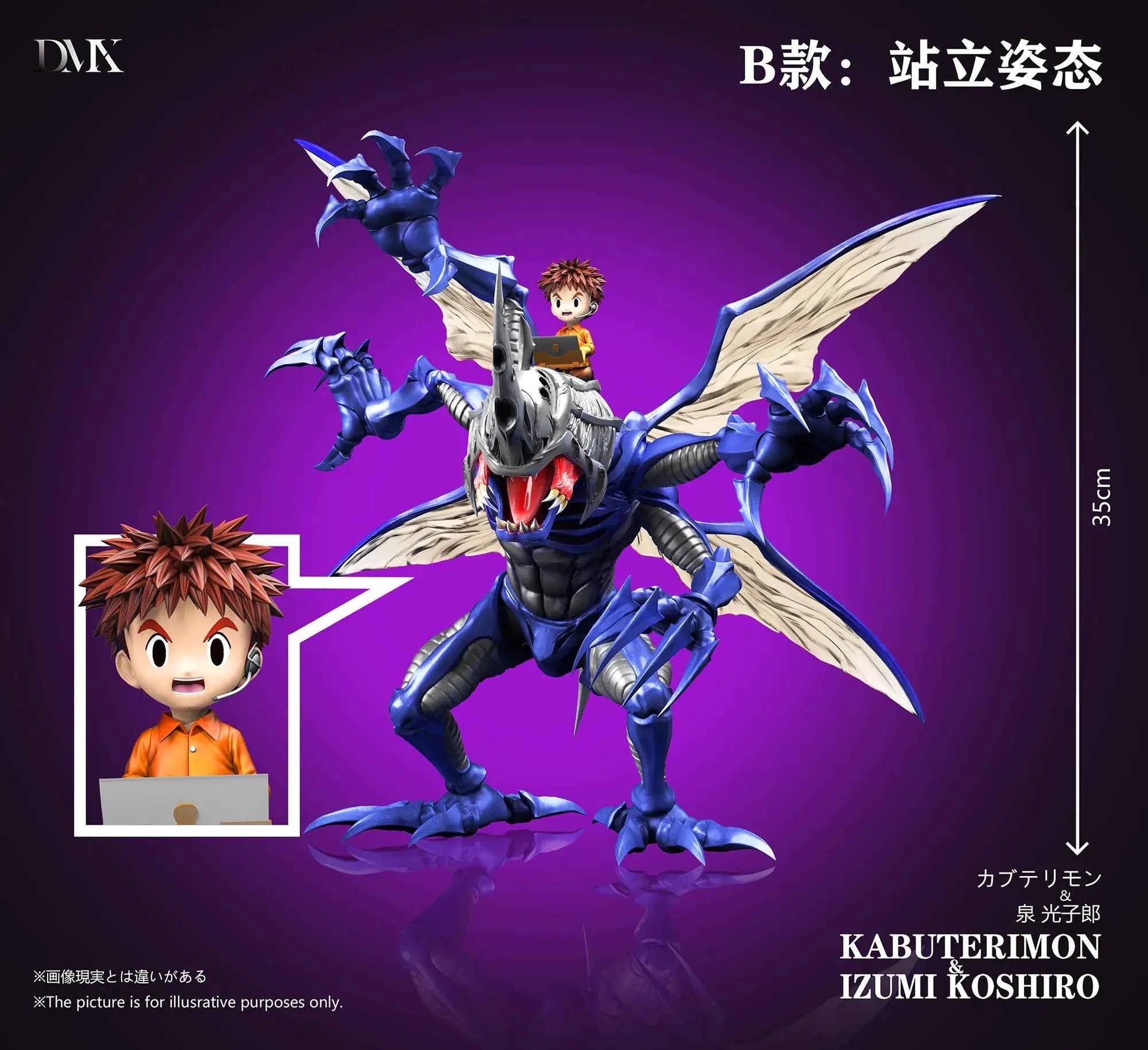Digimon DMX Studio Kabuterimon & Izumi Koshiro Resin Statue