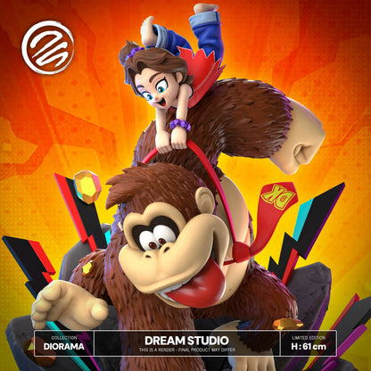 Donkey Kong Dream Studio Donkey Kong & Pauline Bananza Resin Statue