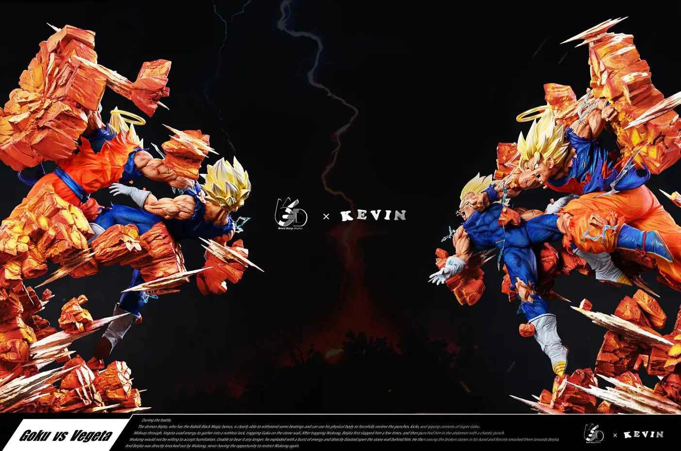 Dragon Ball Grand Design Studio Son Goku vs Majin Vegeta SSj Resin Statue