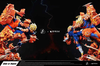 Dragon Ball Grand Design Studio Son Goku vs Majin Vegeta SSj Resin Statue