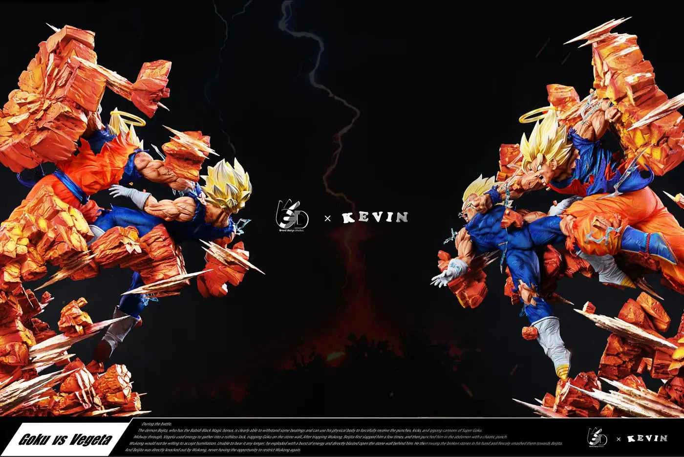 Dragon Ball Grand Design Studio Son Goku vs Majin Vegeta SSj Resin Statue