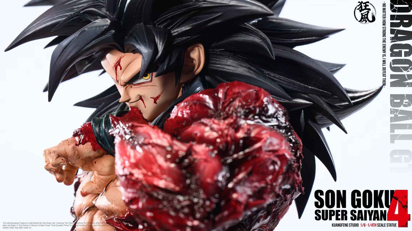 Dragon Ball Kuang Feng Studio Son Goku SJ4 & SSJ5 Resin Statue