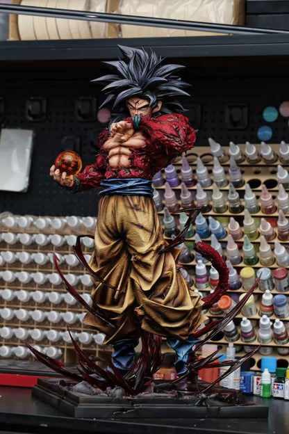 Dragon Ball Kuang Feng Studio Son Goku SJ4 & SSJ5 Resin Statue