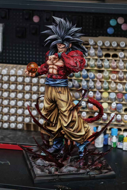 Dragon Ball Kuang Feng Studio Son Goku SJ4 & SSJ5 Resin Statue