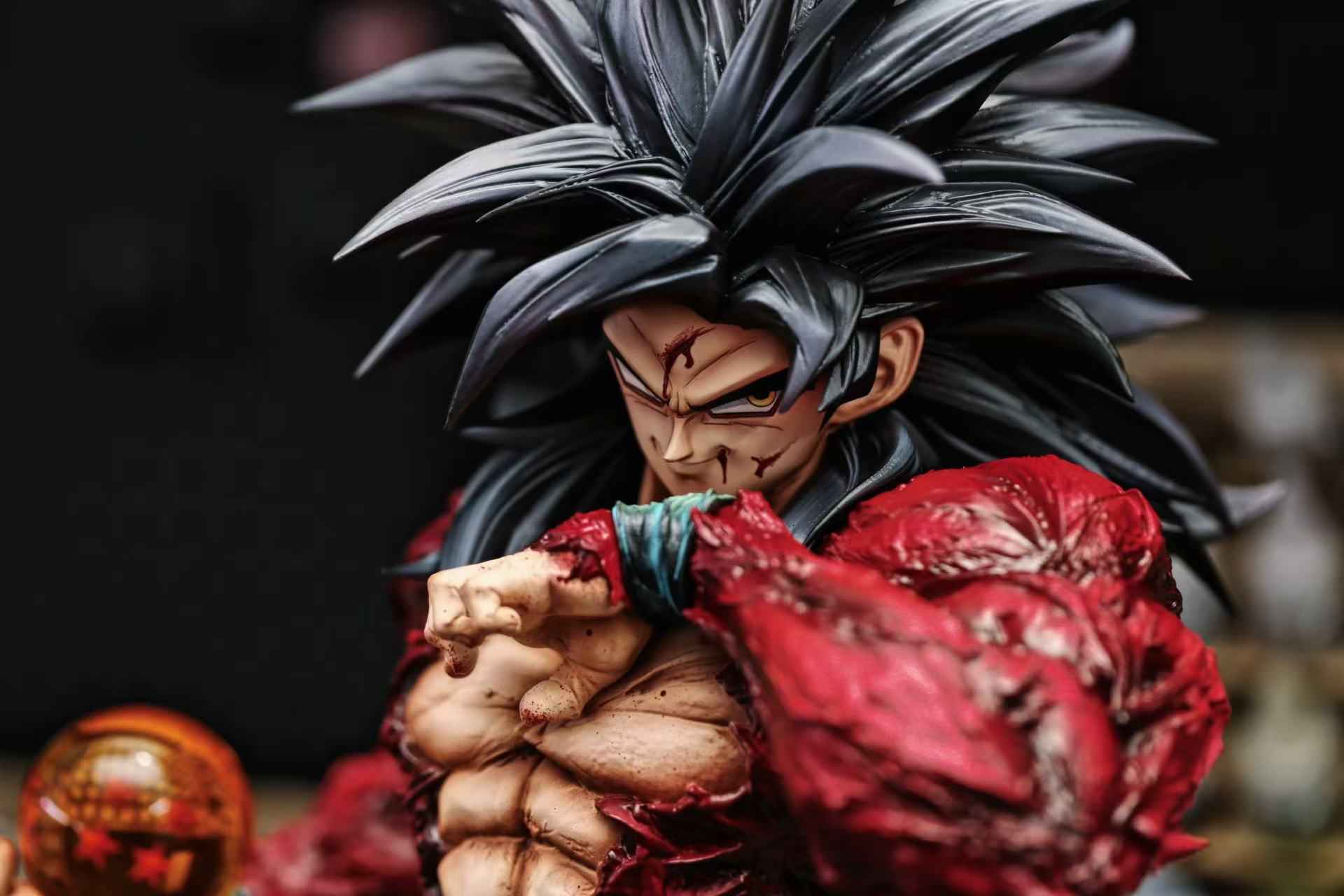 Dragon Ball Kuang Feng Studio Son Goku SJ4 & SSJ5 Resin Statue