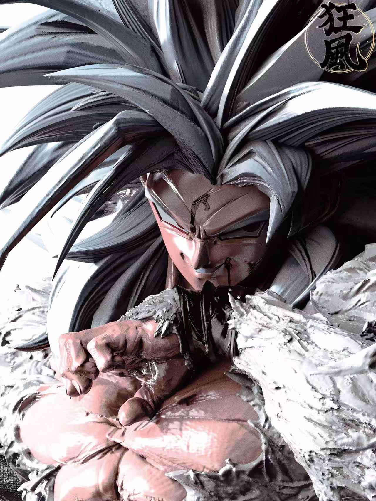 Dragon Ball Kuang Feng Studio Son Goku SJ4 & SSJ5 Resin Statue