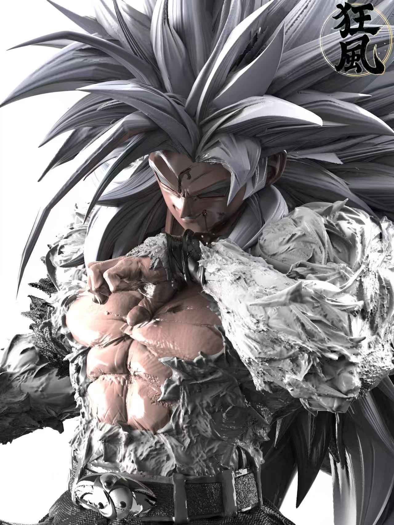 Dragon Ball Kuang Feng Studio Son Goku SJ4 & SSJ5 Resin Statue