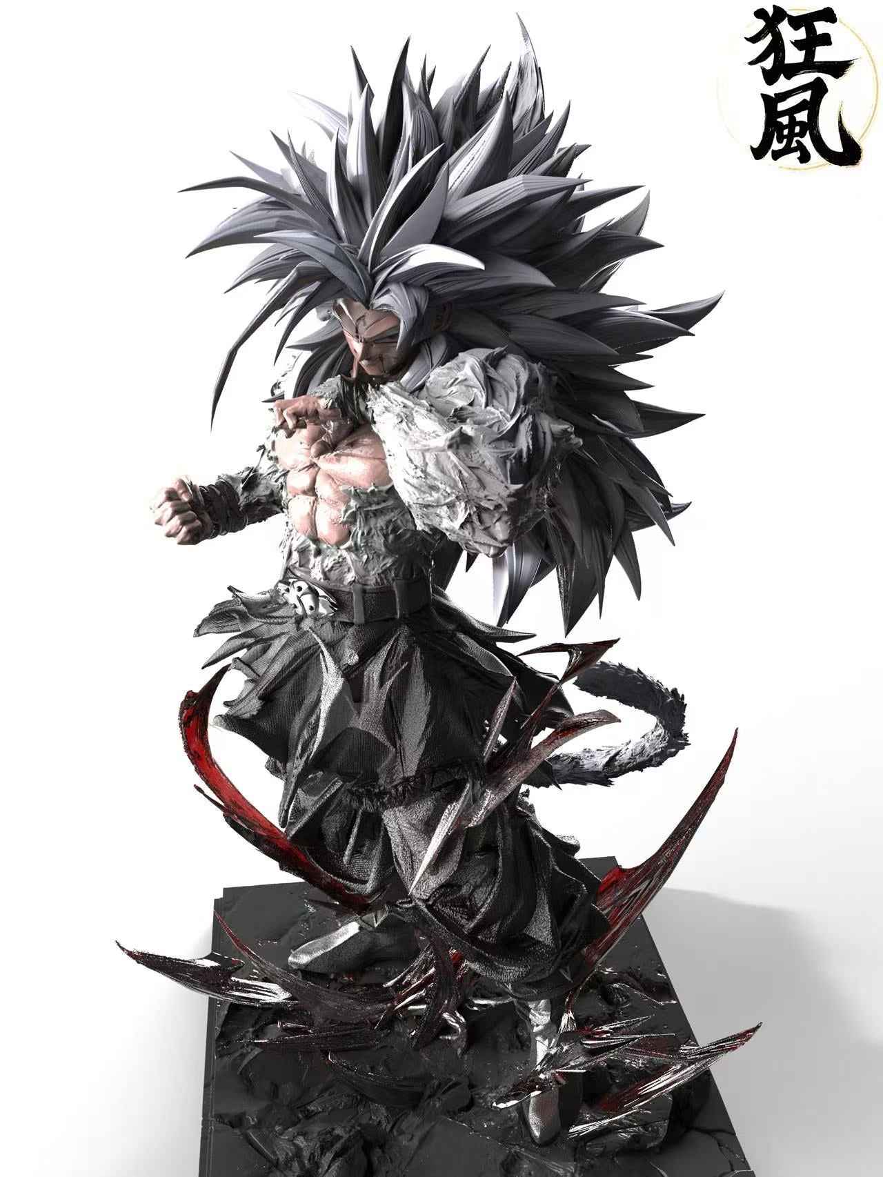 Dragon Ball Kuang Feng Studio Son Goku SJ4 & SSJ5 Resin Statue