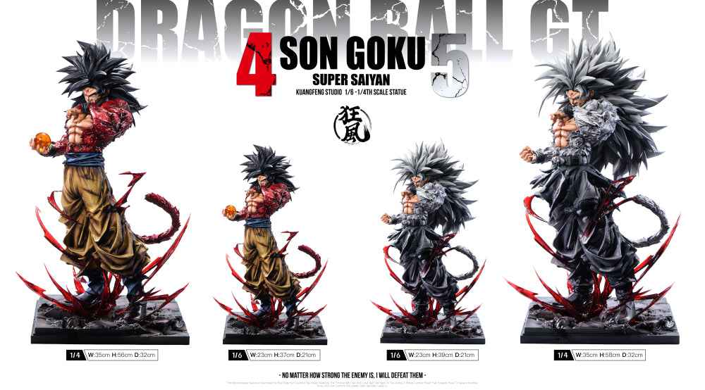 Dragon Ball Kuang Feng Studio Son Goku SJ4 & SSJ5 Resin Statue