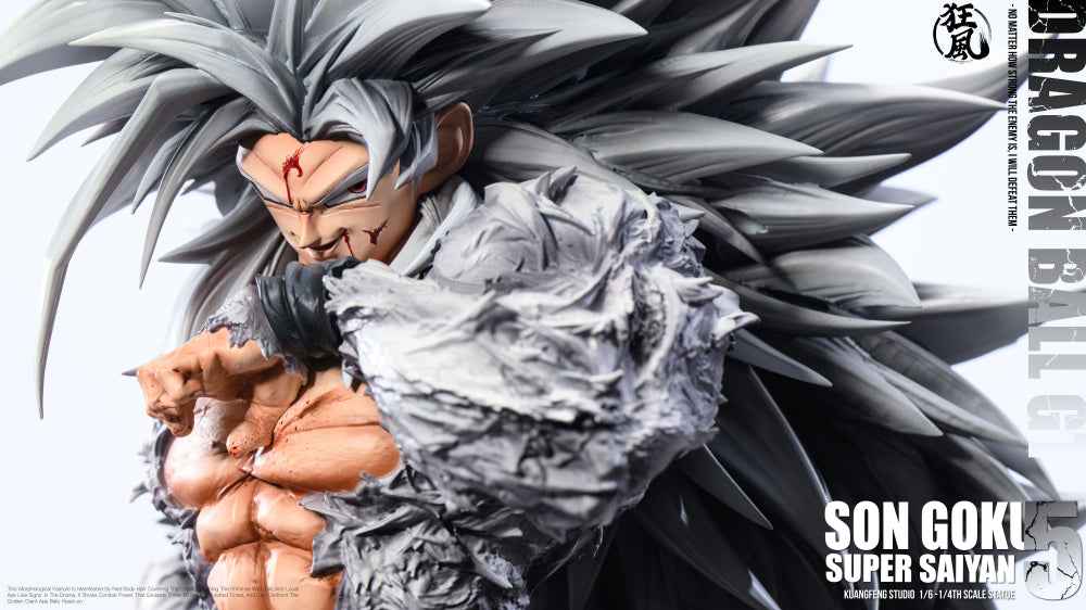 Dragon Ball Kuang Feng Studio Son Goku SJ4 & SSJ5 Resin Statue
