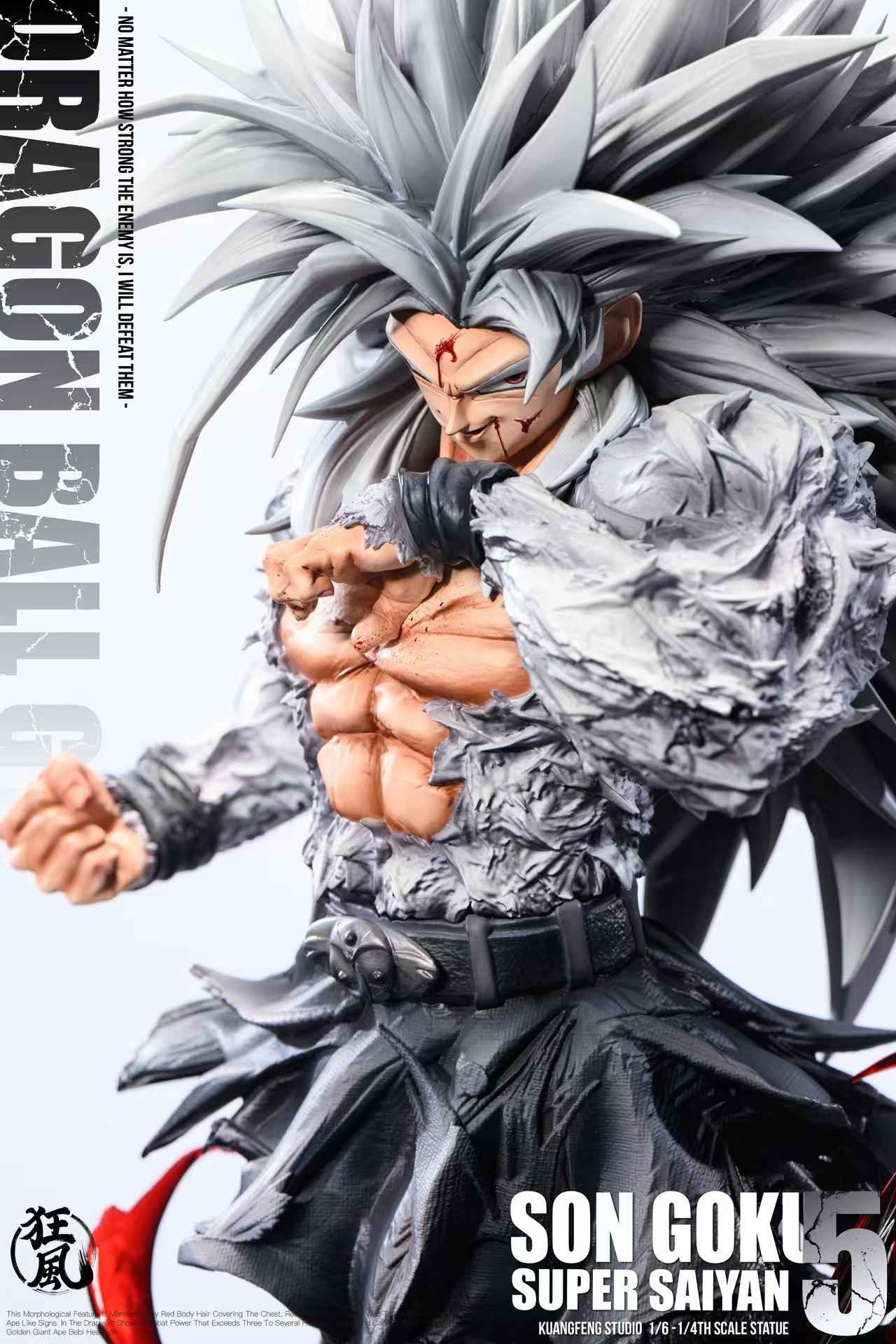 Dragon Ball Kuang Feng Studio Son Goku SJ4 & SSJ5 Resin Statue