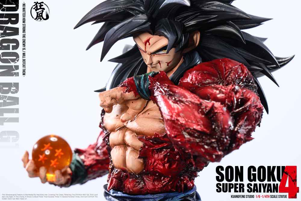 Dragon Ball Kuang Feng Studio Son Goku SJ4 & SSJ5 Resin Statue