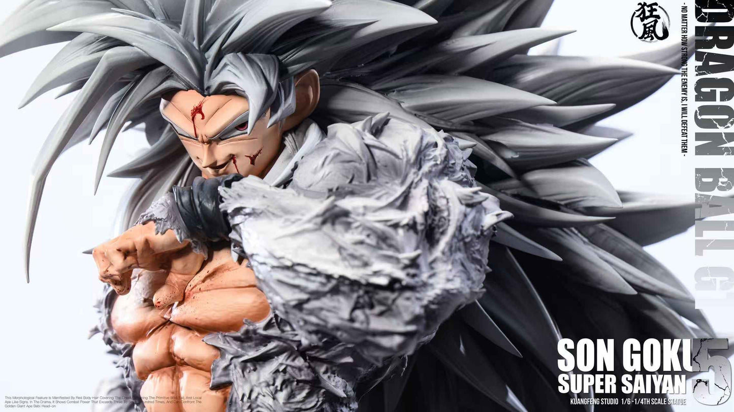 Dragon Ball Kuang Feng Studio Son Goku SJ4 & SSJ5 Resin Statue