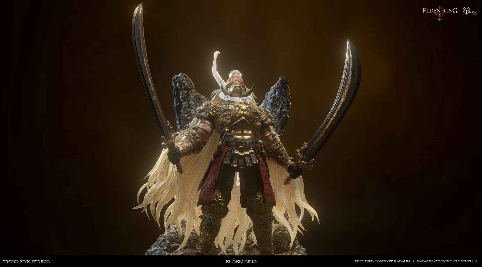 Elden Ring Third Eye Studio Promised Consort Radahn & Radahn Consort OI Miquella Resin Statue