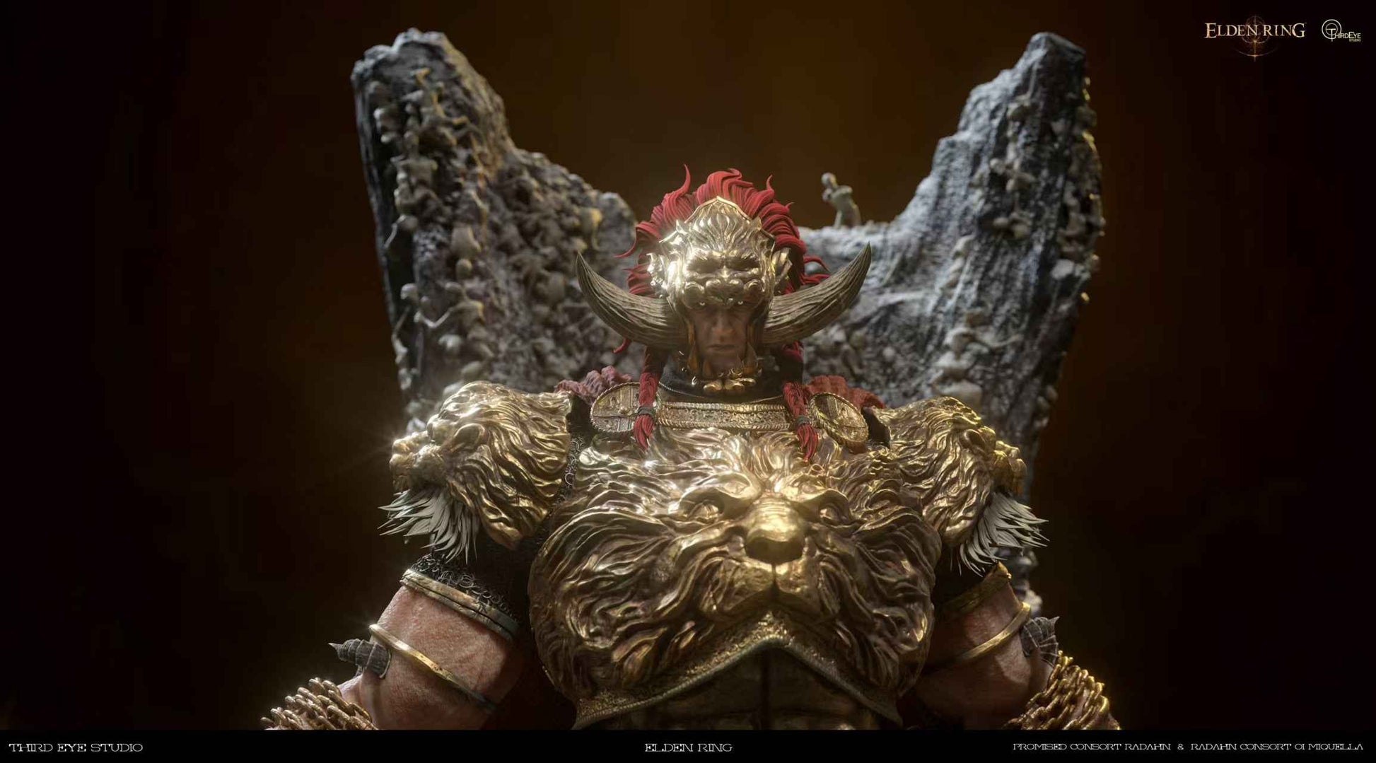 Elden Ring Third Eye Studio Promised Consort Radahn & Radahn Consort OI Miquella Resin Statue