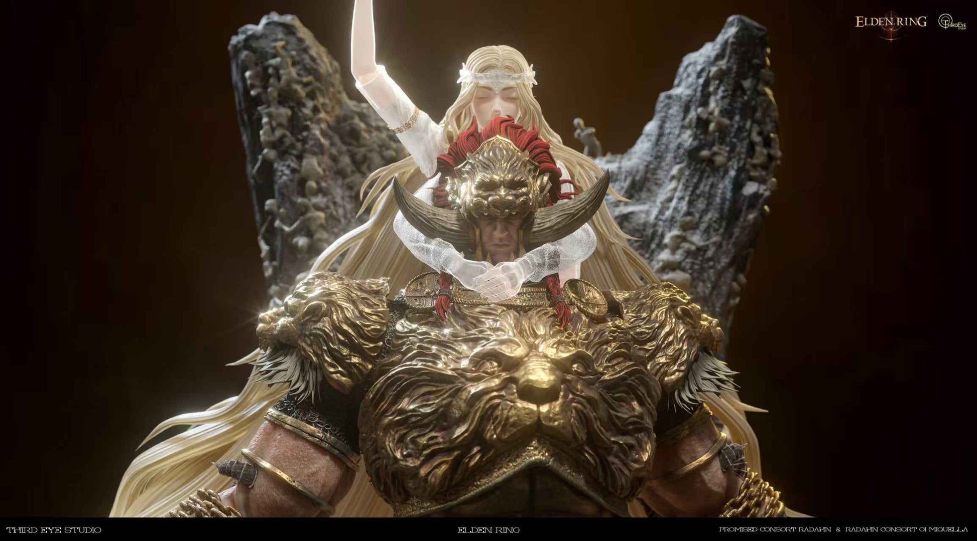 Elden Ring Third Eye Studio Promised Consort Radahn & Radahn Consort OI Miquella Resin Statue