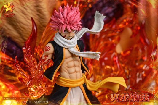Fairy Tail ~ Sakura Studio ~ Natsu Dragneel, The Fire Dragon Igneel & The Cat Happy ~ Resin Statues - Santoryu Resins Collectors