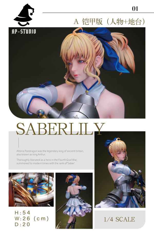 Fate Stay Night AP Studio Artoria Pendragon Saber Lily Resin Statue