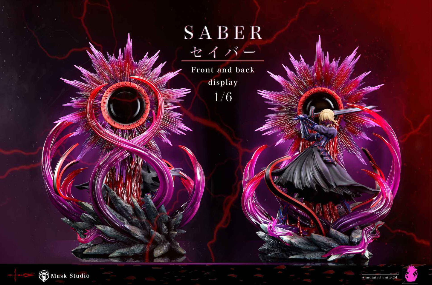 Fate/stay night Mask Studio Artoria Pendragon Black Saber Resin Statue