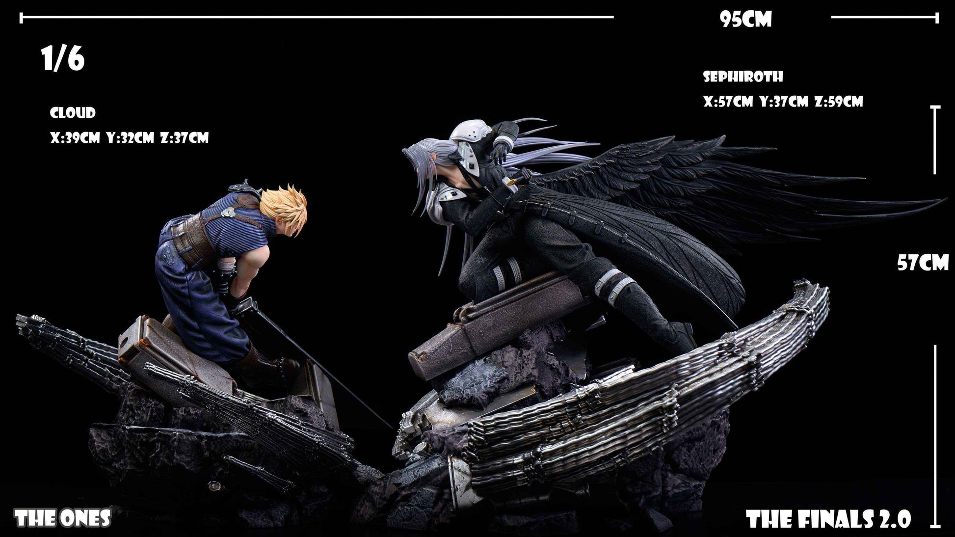 Final Fantasy TheOnes & FanArt Studio FF7 Cloud & Sephiroth Fate Battle 1/6 Resin Statue