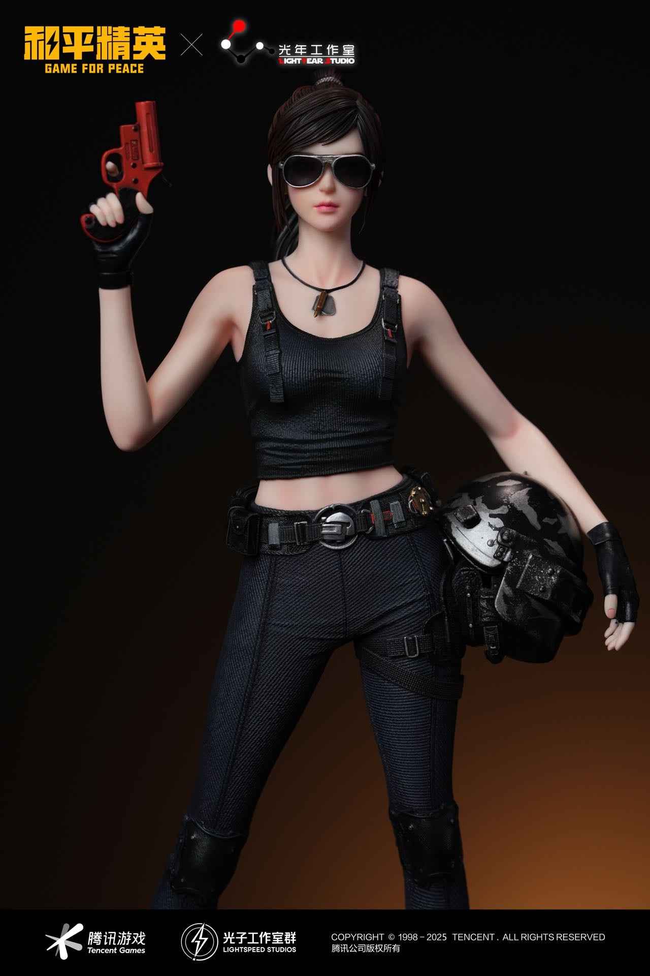 Game for Peace Light Year Studio Ghillie & Level 3 Helmet Man Captain 1/6 Licensed Resin Statue