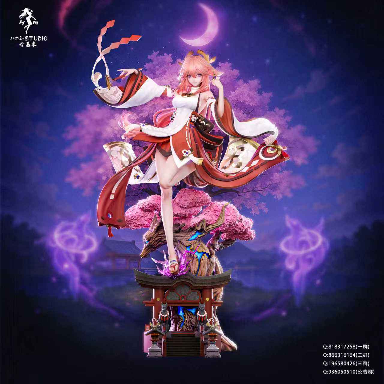 Genshin Impact Hakimi Studio Raiden Shogun & Yae Miko Resin Statue