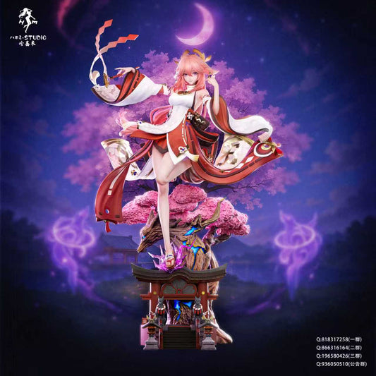 Genshin Impact Hakimi Studio Raiden Shogun & Yae Miko Resin Statue
