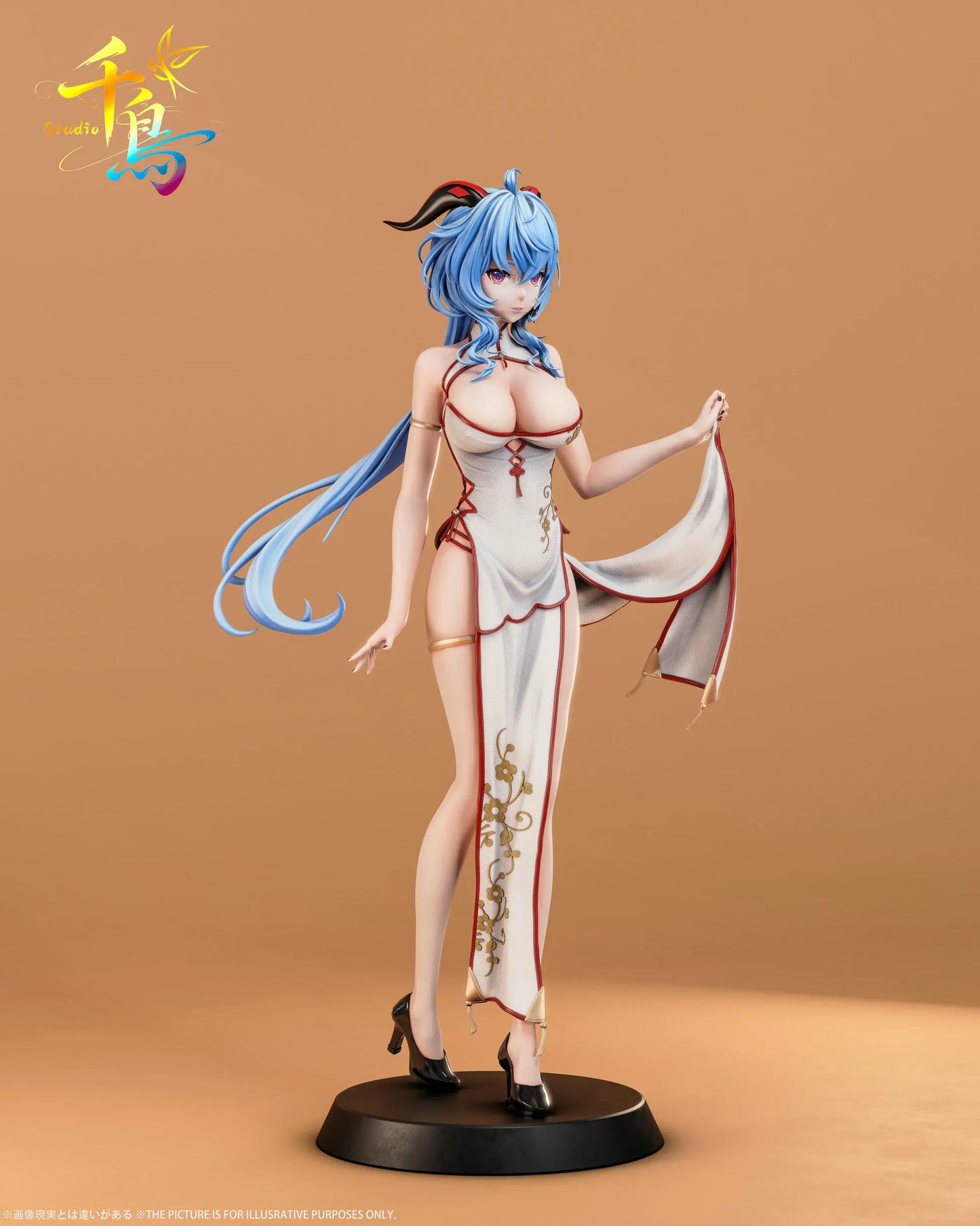 Genshin Impact Qian Niao Studio Cheongsam Ganyu Resin Statue
