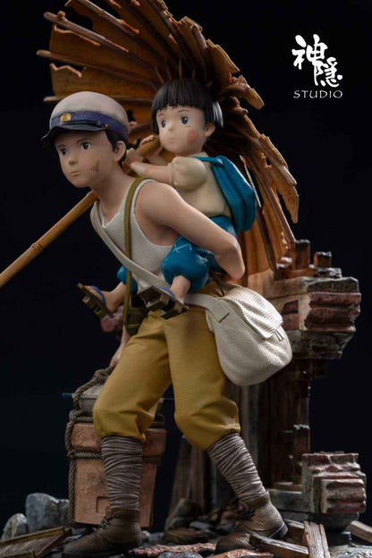Grave of the Fireflies Shen Yin Studio Seita & Setsuko Under a Broken Umbrella Resin Statue