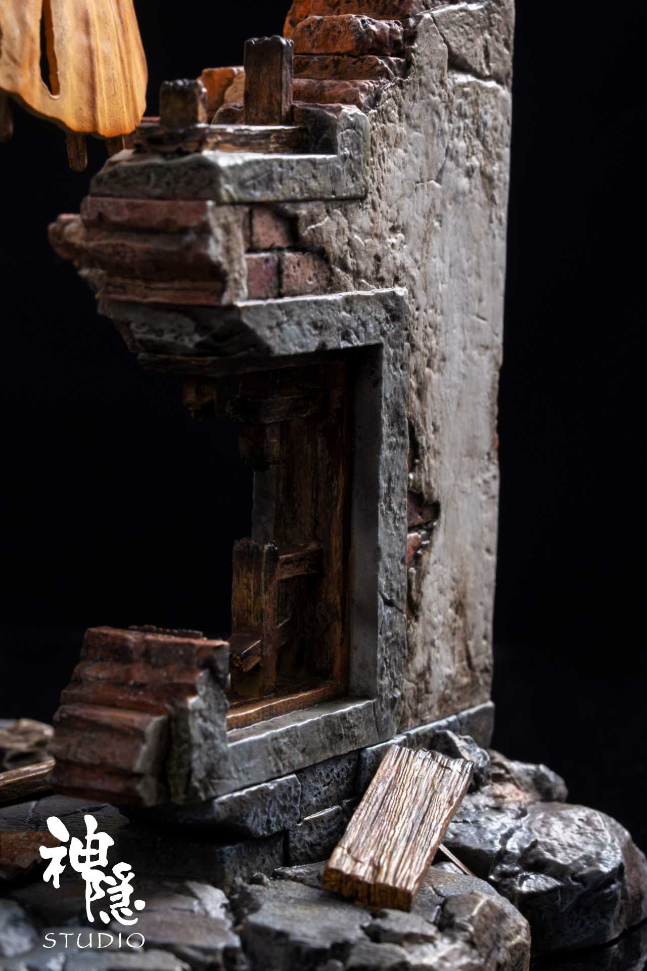 Grave of the Fireflies Shen Yin Studio Seita & Setsuko Under a Broken Umbrella Resin Statue