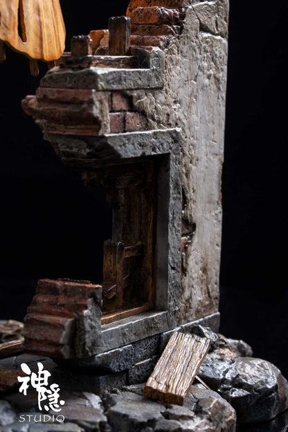 Grave of the Fireflies Shen Yin Studio Seita & Setsuko Under a Broken Umbrella Resin Statue