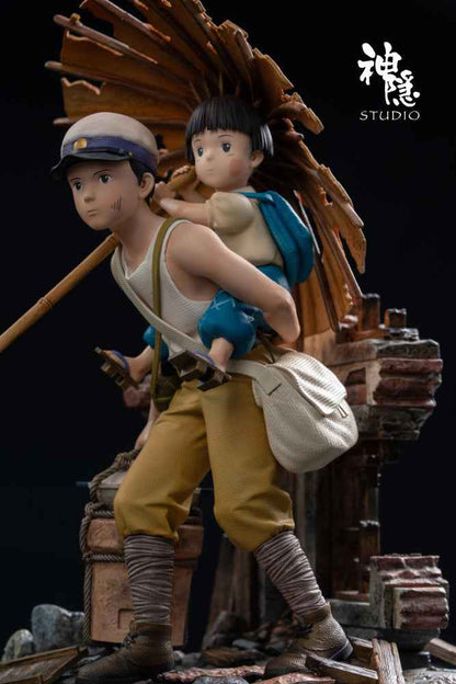 Grave of the Fireflies Shen Yin Studio Seita & Setsuko Under a Broken Umbrella Resin Statue