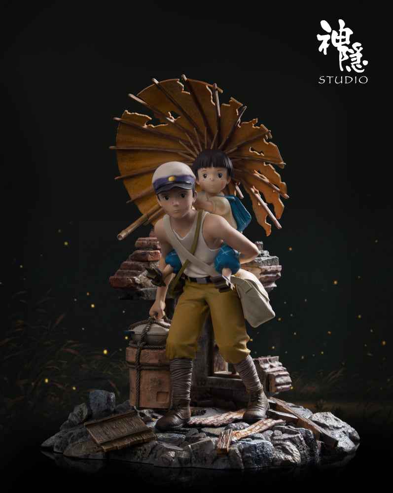 Grave of the Fireflies Shen Yin Studio Seita & Setsuko Under a Broken Umbrella Resin Statue