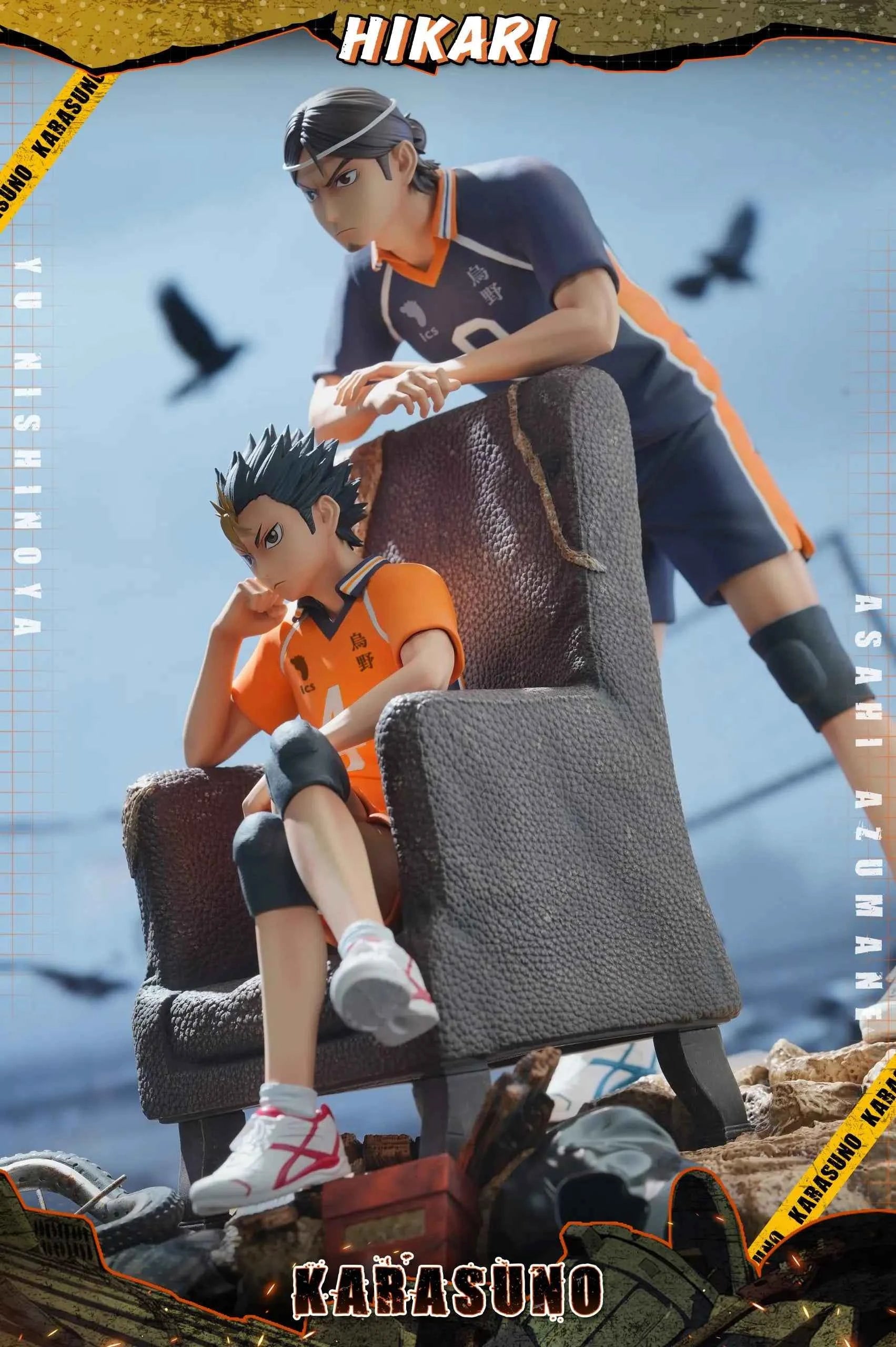 Haikyu!! Hikari Studio Yu Nishinoya & Asahi Azumane Resin Statue