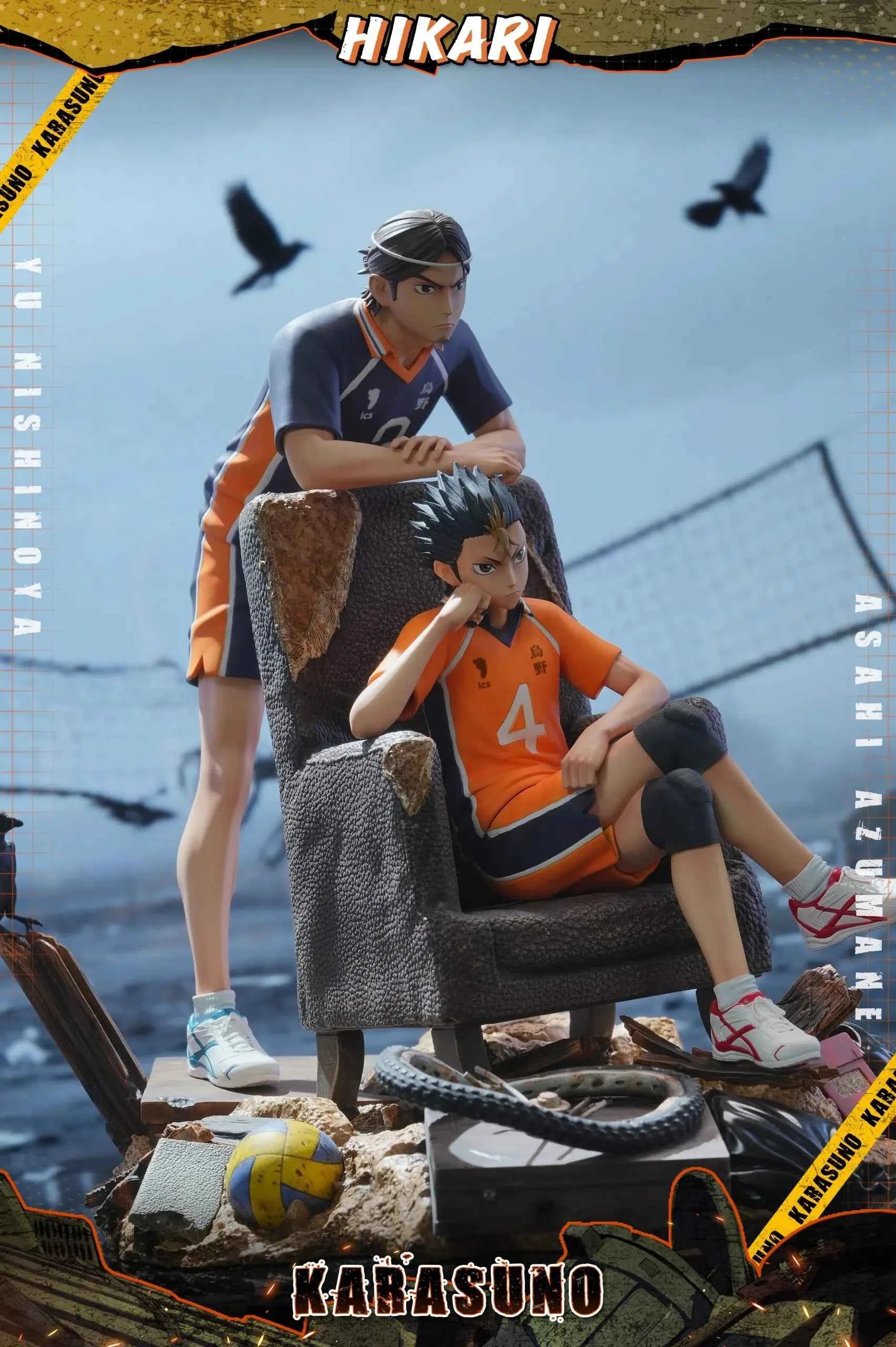 Haikyu!! Hikari Studio Yu Nishinoya & Asahi Azumane Resin Statue