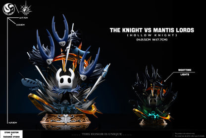 Hollow Knight Stone Custom & Radiance Studio The Knight vs Mantis Lords Resin Statue