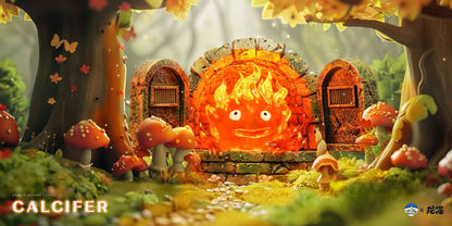 Howl's Moving Castle ~ Hit Face Studio ~ Calcifer in the Fireplace ~ Resin Statue - Santoryu Resins Collectors