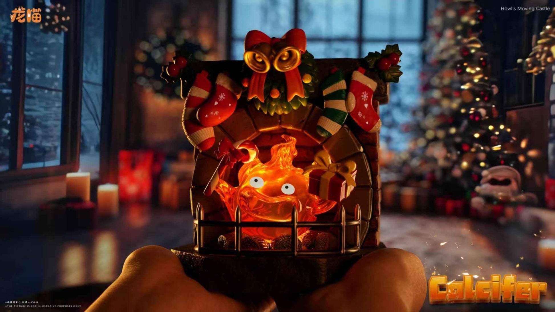 Howls Moving Castle Long Miao Studio Christmas Calcifer Resin Statue