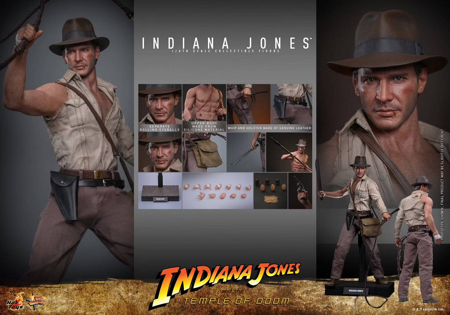 Indiana Jones Hot Toys Indiana Jones and the Temple of Doom MMS860 MMS861 1/6 Licensed Action Figure