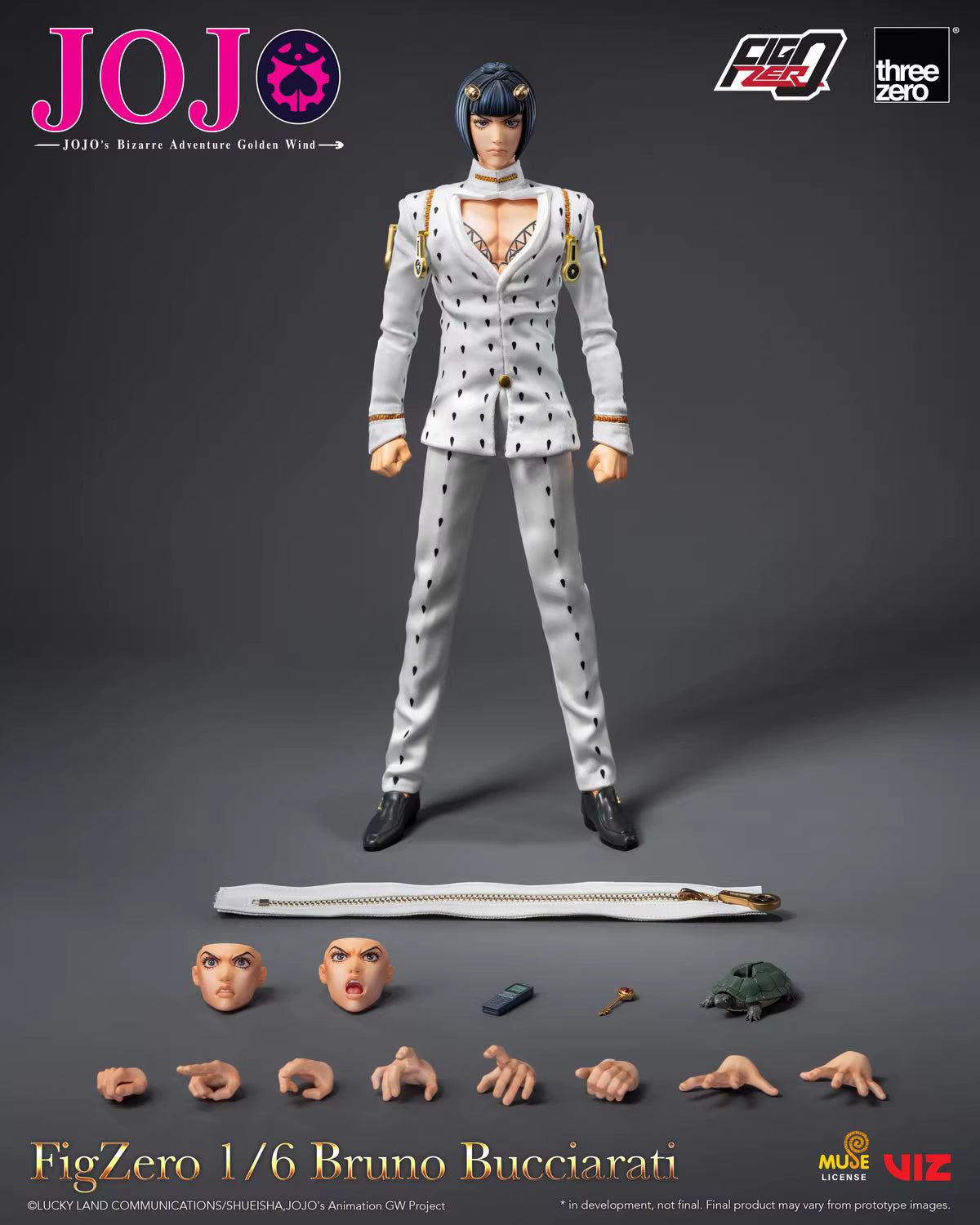 JoJo's Bizarre Adventure Threezero Bruno Bucciarati FigZero 3Z06590M0 1/6 Licensed Action Figure