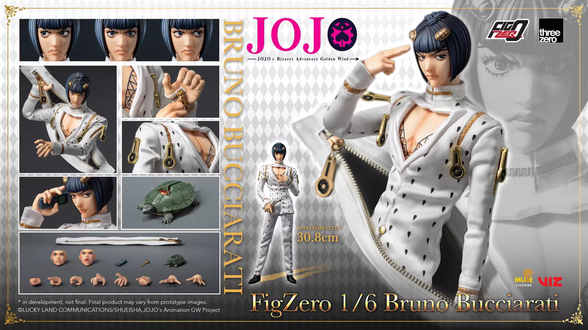 JoJo's Bizarre Adventure Threezero Bruno Bucciarati FigZero 3Z06590M0 1/6 Licensed Action Figure