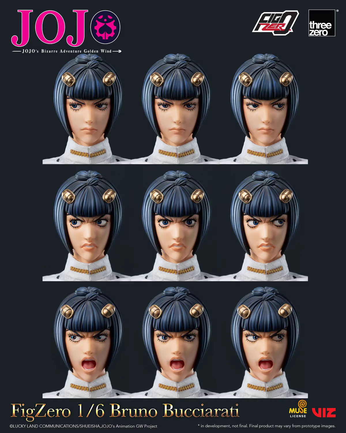 JoJo's Bizarre Adventure Threezero Bruno Bucciarati FigZero 3Z06590M0 1/6 Licensed Action Figure