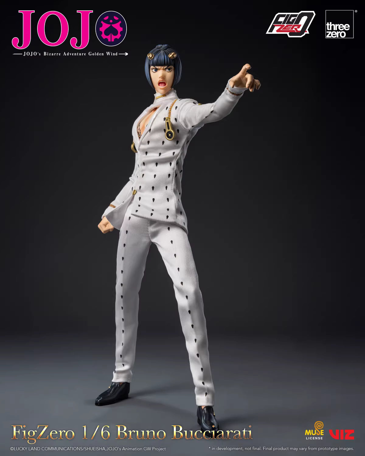 JoJo's Bizarre Adventure Threezero Bruno Bucciarati FigZero 3Z06590M0 1/6 Licensed Action Figure
