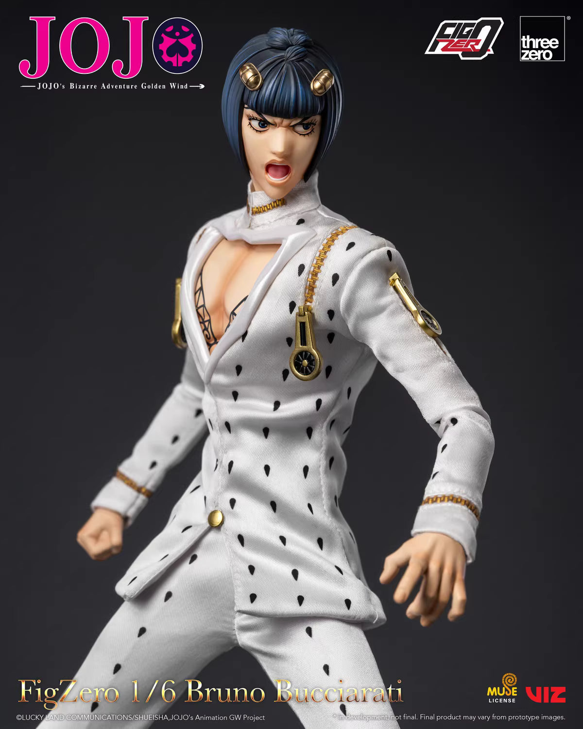 JoJo's Bizarre Adventure Threezero Bruno Bucciarati FigZero 3Z06590M0 1/6 Licensed Action Figure