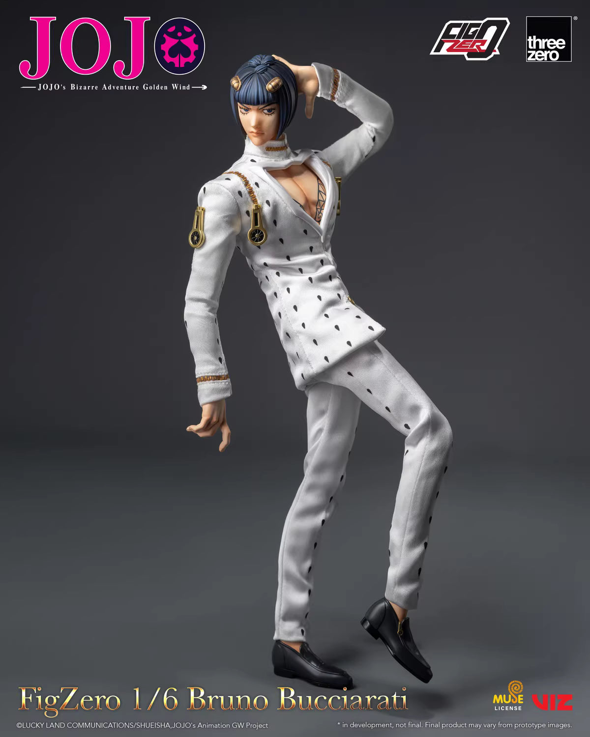 JoJo's Bizarre Adventure Threezero Bruno Bucciarati FigZero 3Z06590M0 1/6 Licensed Action Figure