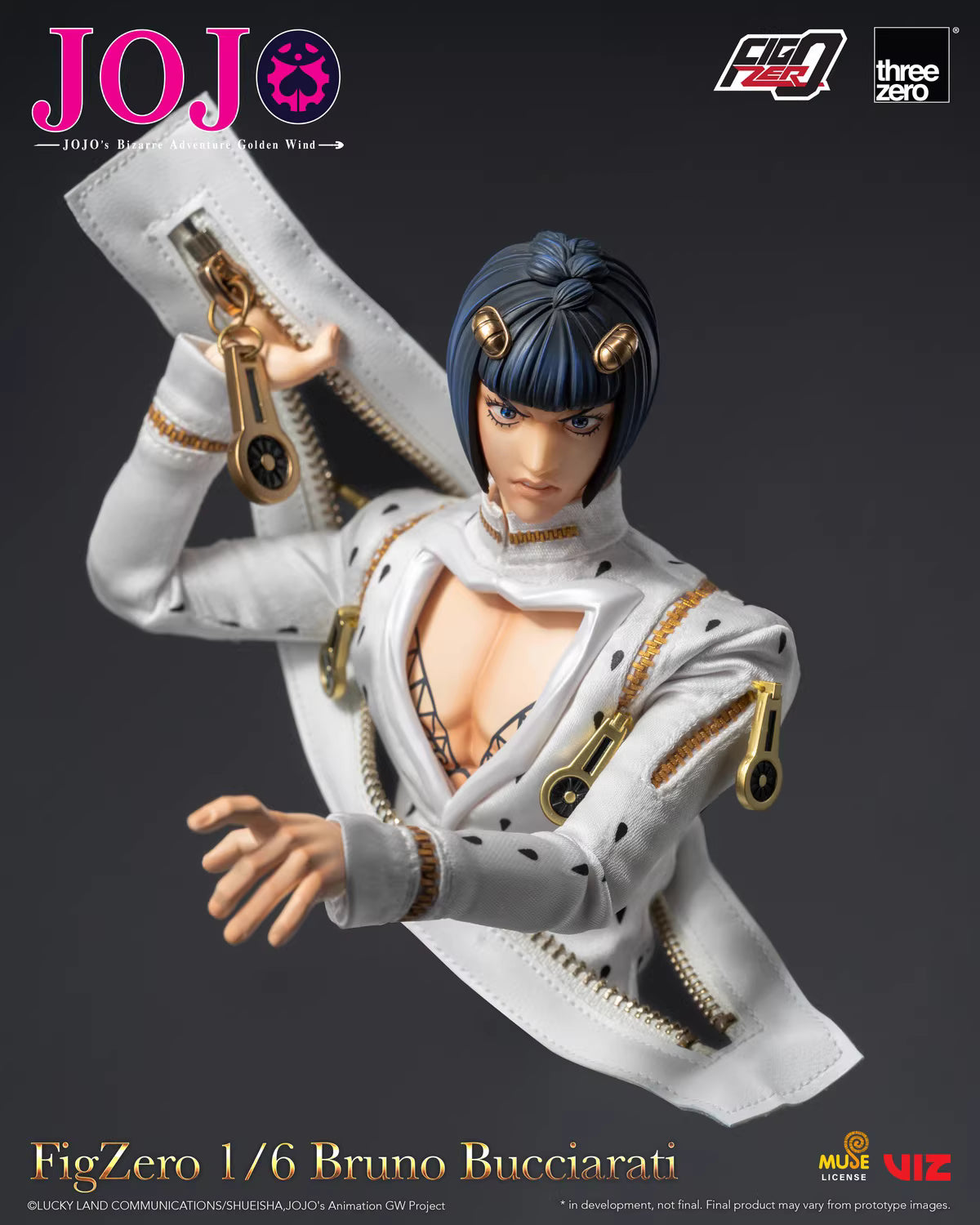 JoJo's Bizarre Adventure Threezero Bruno Bucciarati FigZero 3Z06590M0 1/6 Licensed Action Figure
