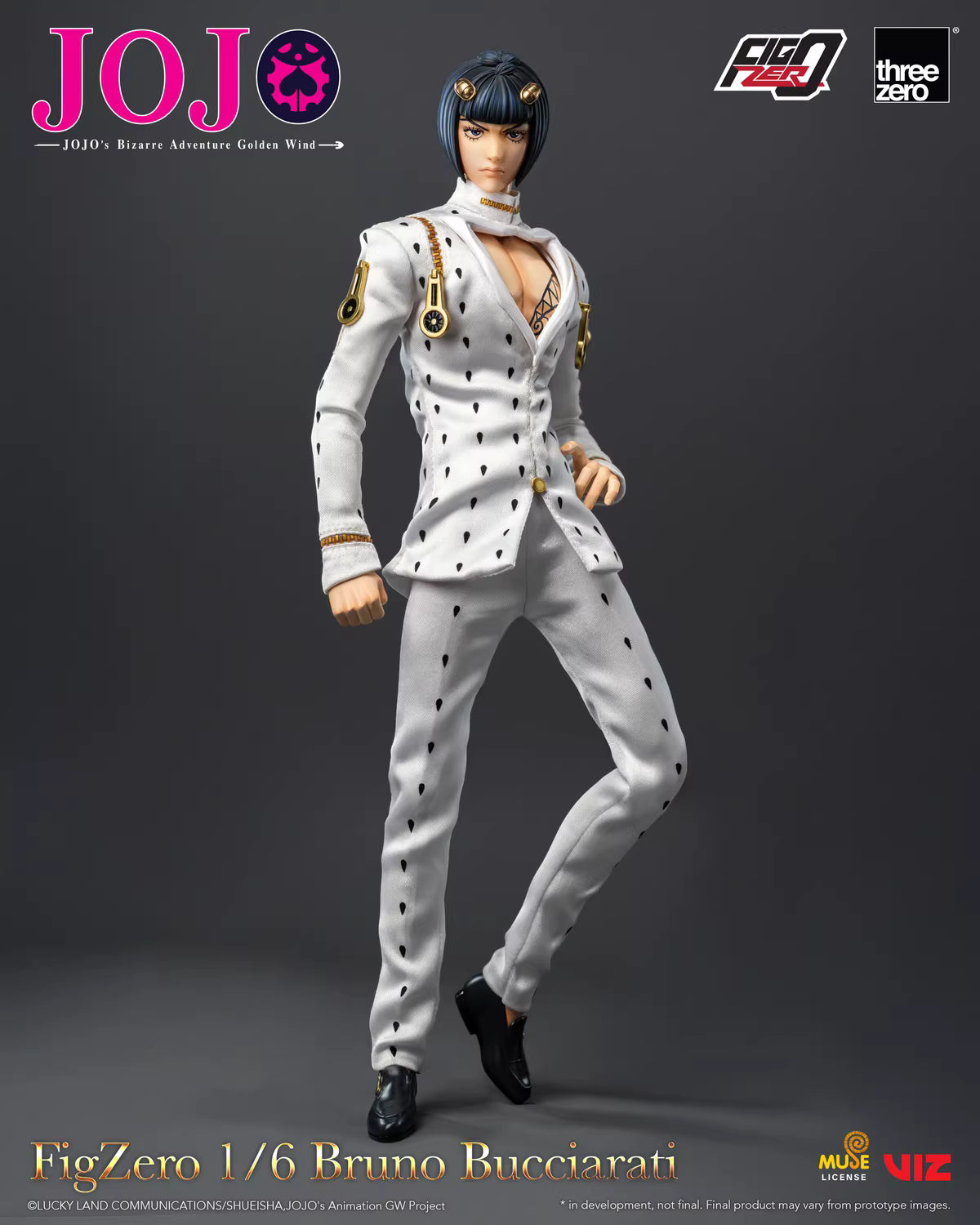 JoJo's Bizarre Adventure Threezero Bruno Bucciarati FigZero 3Z06590M0 1/6 Licensed Action Figure